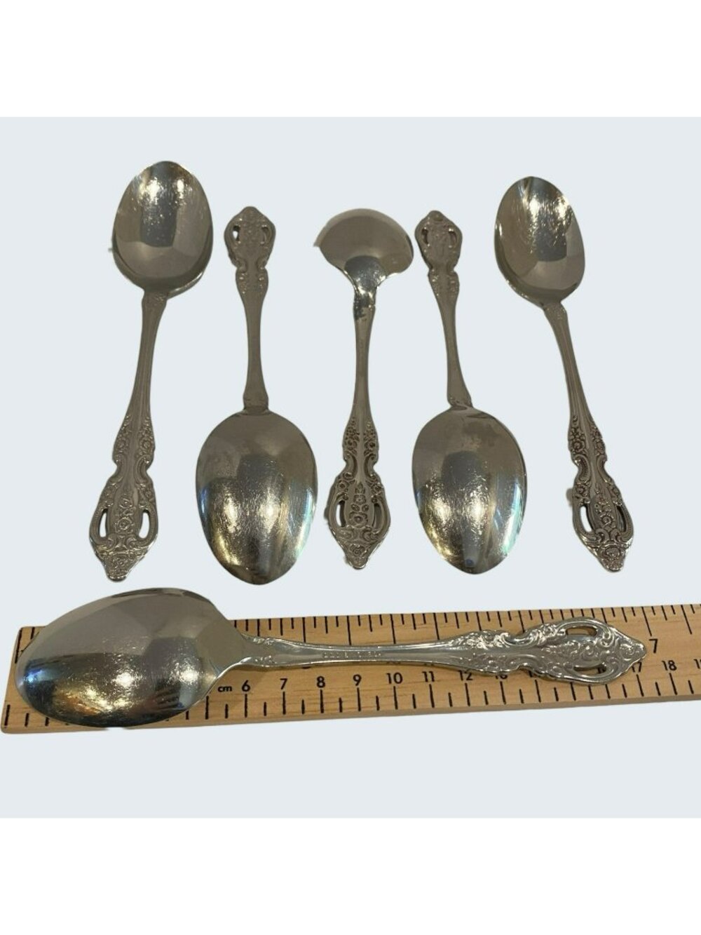 Oneida Renoir-Pembrooke Set Of 6 Vtg 6 3/4" Stainless Steel Soup Spoons